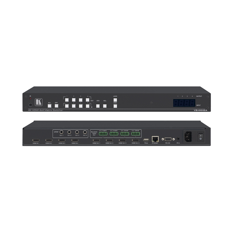 克萊默4x4 4K HDR HDMI 2.0 HDCP 2.2矩陣切換器帶音頻解嵌VS-44H2A